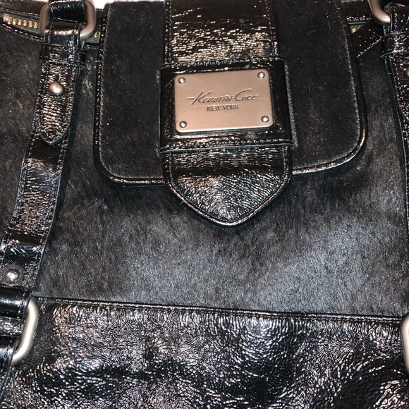 Kenneth Cole Black Calf Hair Leather Tote - Picture 4 of 16